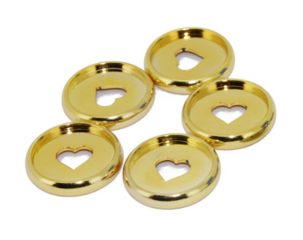 Discos de encuadernación Gold con agujero corazon 23mm x 12 unds