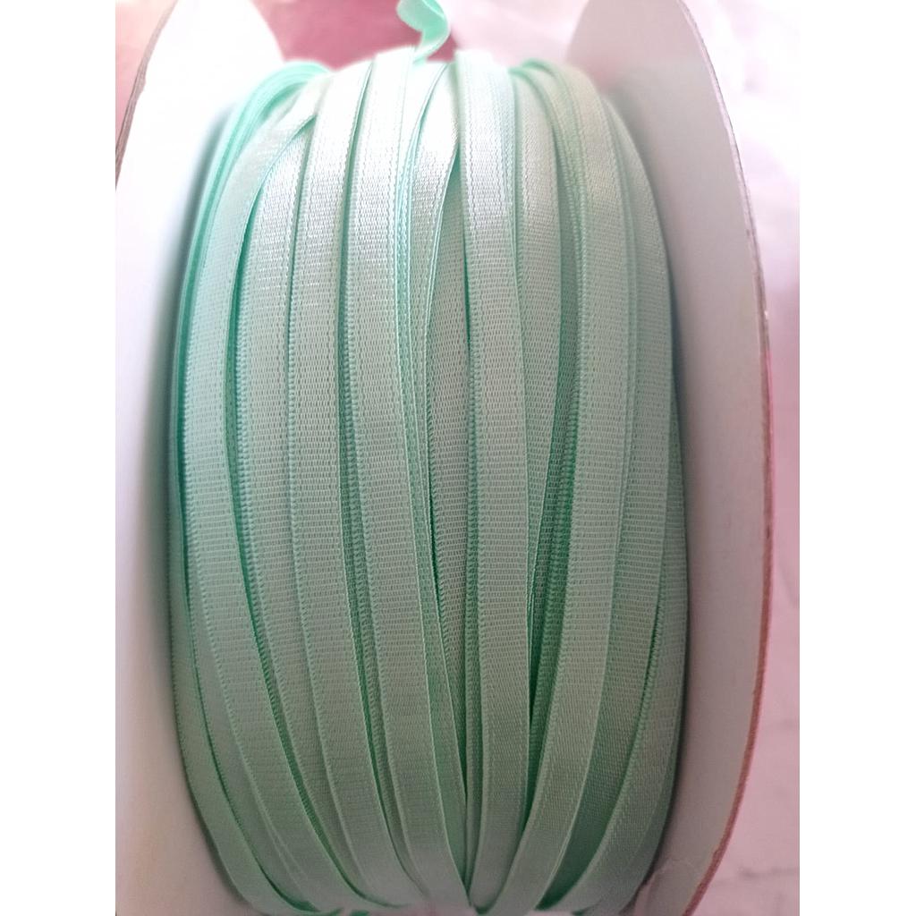 Elastico satinado 6mm verde agua x 150 mt