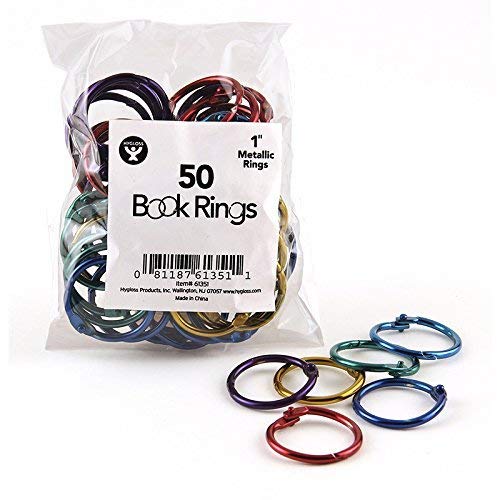 Aros para anillar multicolor metálicos 1&quot; x 50 pzas