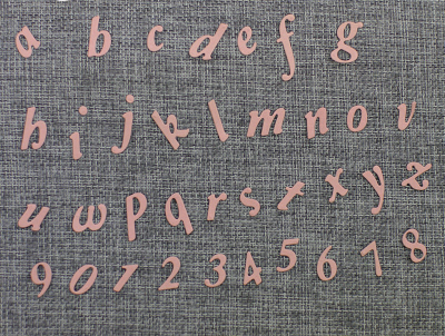 Troquel Abecedario script minuscula y numeros - Q