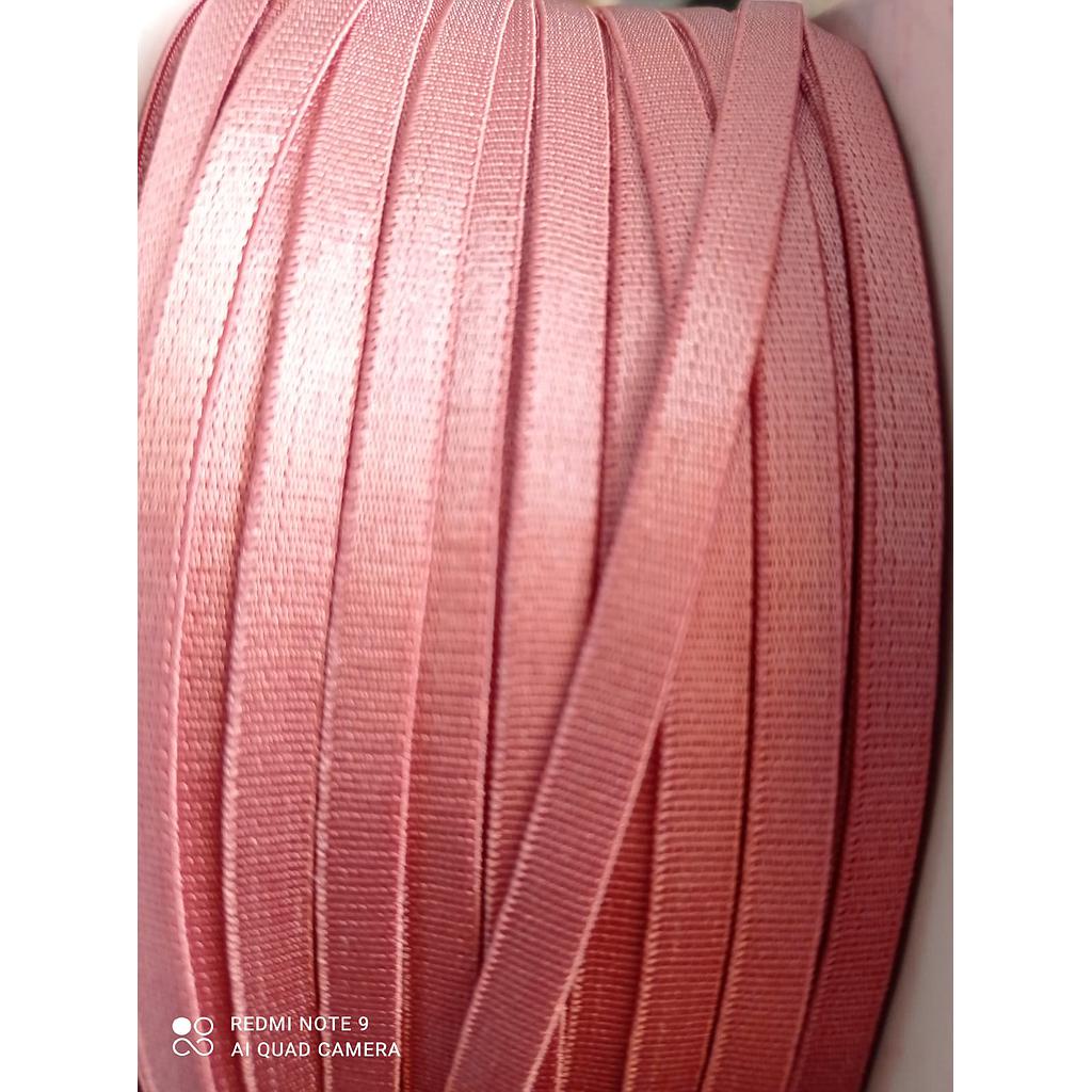 Elastico plano satinado rosado 6mm x 150 mt