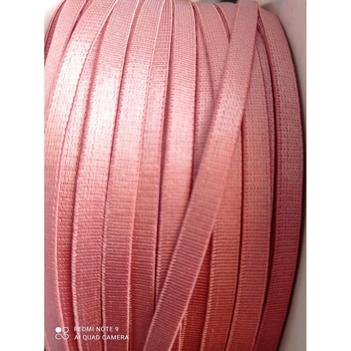 Elastico plano satinado rosado 6mm x 150 mt