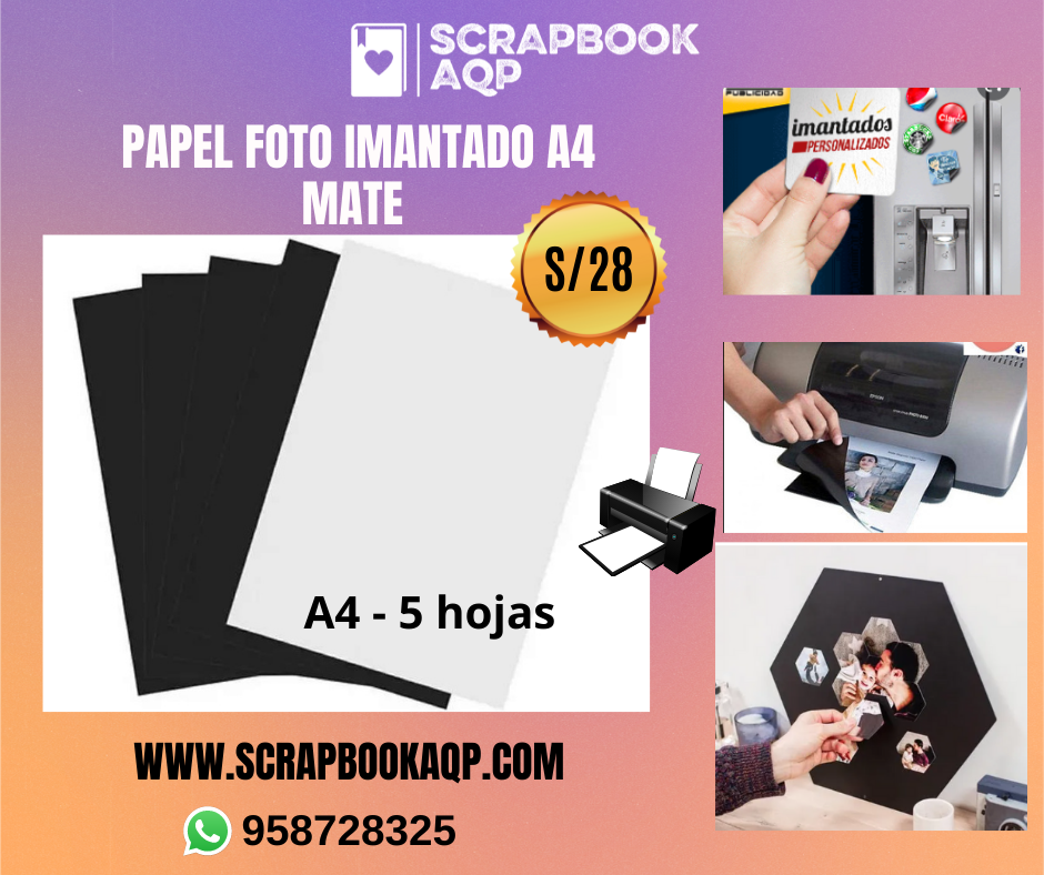 Papel Foto Imantado A4 Mate 690 gsm  x 5 hojas