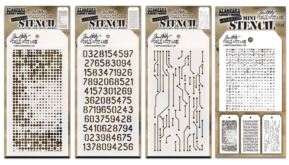 Tim Holtz Mini Stencil Set #48 - Ranger