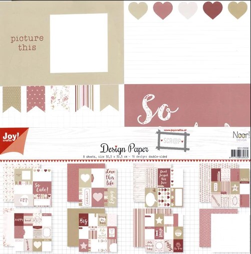 Kit 12&quot;x12&quot; doble cara Design Paper Love this Life x 8 Págs - Joy Crafts