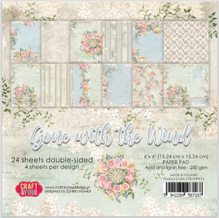 Block 6&quot;x6&quot; Gone with the Wind x 24 págs 250gr - Craft &amp; You Design