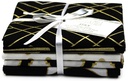Paquete de telas 18 &quot;X21&quot; 5pcs Emma &amp; Mila, Negro Oro Metálico - Camelot Fabrics