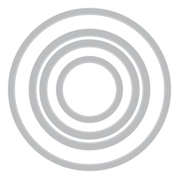[663642] Troquel Sizzix Framelits Die Set 4 pzas - Circles, 1 1/4&quot;, 2&quot;, 2 1/2&quot; &amp; 3 1/2&quot;
