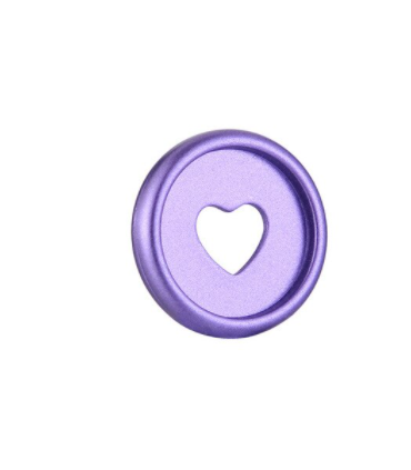Discos de encuadernación Purple metálico con agujero corazon 23mm x 20 unds 