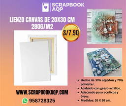 [P0000433] Lienzo Canvas de 20X30 cm 280G/M2