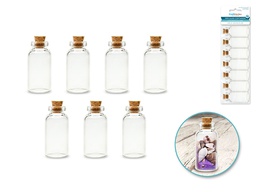 [p621] Mini botellas con corcho x 7 de 5ml - Craft Medley