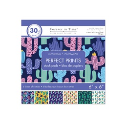 [p74] Block 6x6 Perfect Prints Stack x 30pags - Suculentas - Forever in Time