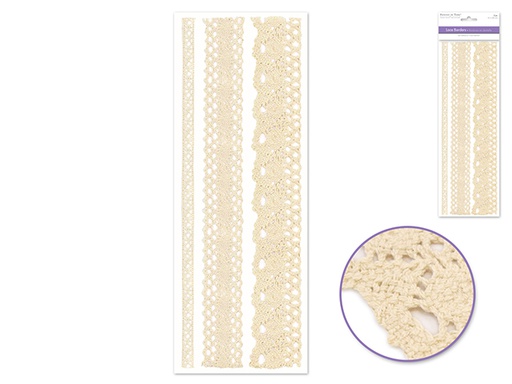 Sticker Bordes de Encaje 30cm x 3 - Ivory Lace - Forever in Time