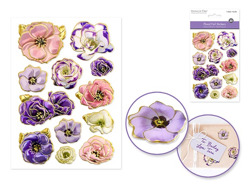 Stickers 3D Floral Foil Elegance - Pansy - Forever in Time