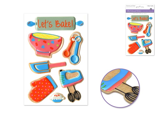 Puffy Embossed Stickers 3D - Let's Bake - Forever in Time
