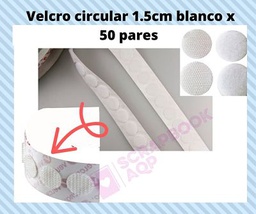 [VECI15X50] Velcro circular 1.5cm blanco x 50 pares 