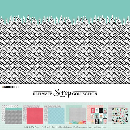 Set de papeles 12&quot;x12&quot; Ultimate Scrap Collection N° 6, 200 gr x 12 hojas - Studio Light