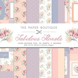[PB1603] Block 12&quot;x12&quot; Fabulous Florals x 36 págs 160gr - The Paper Boutique