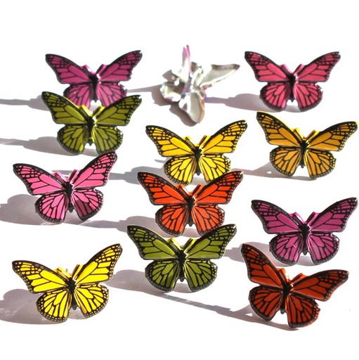 Brads en forma de mariposas coloridas x 12/paq. - Eyelet Outlet