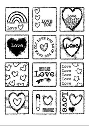 [FRS895] Sellos Singles Love Squares 4&quot;x 6&quot; - Woodware Craft Collection