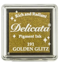 [DESML191] Tampón Delicata pequeño tinta con pigmento Golden Glitz Dorado - Tsukineko 
