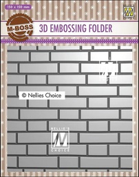 [NEF3D023] Folder de embossing 3D 6x6 (15x15cm) Pared de ladrillos - Nellie's Choice